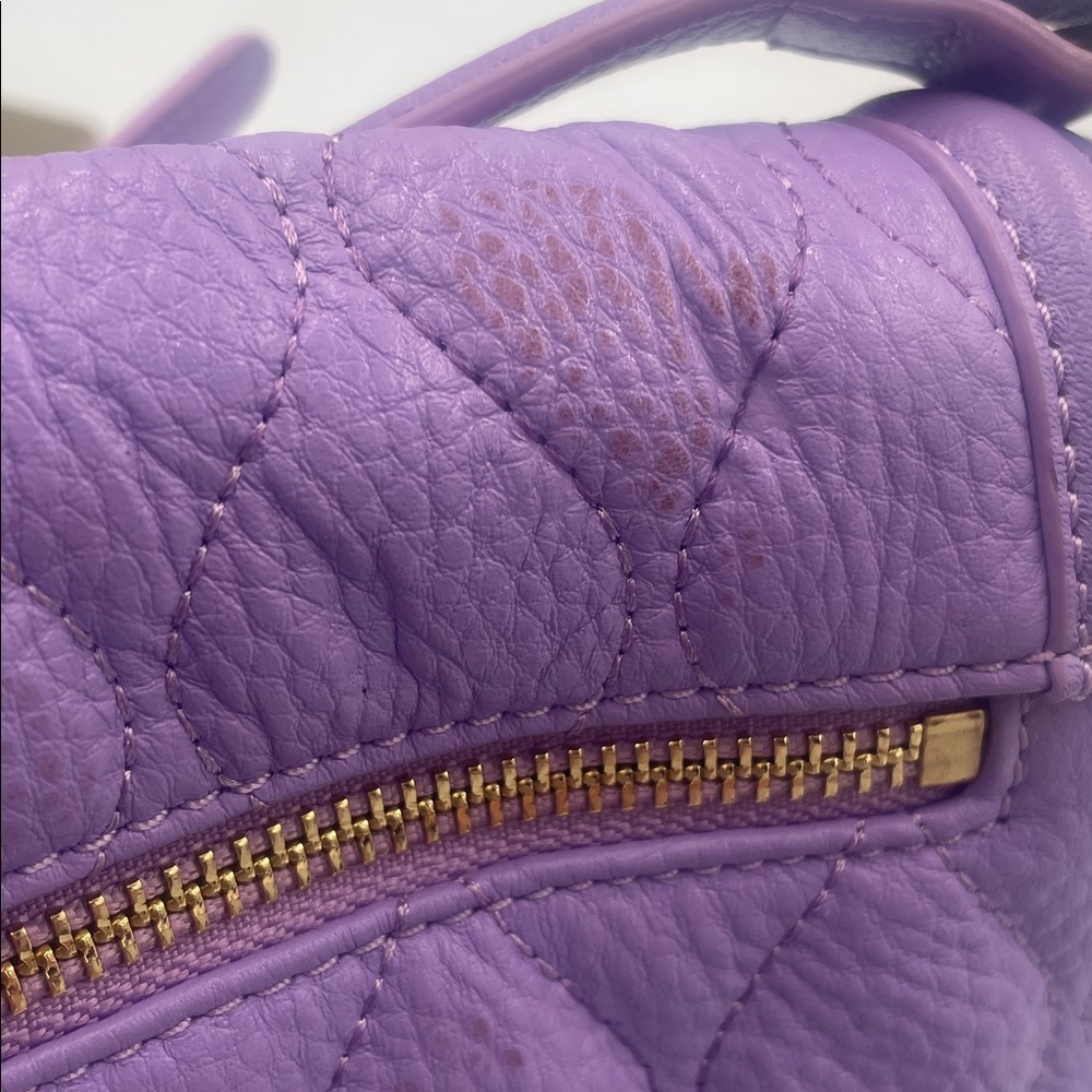 Vera Bradley Lavender Quilted leather Crossbody Bag adjustable strap. Used. - Picture 13 of 14